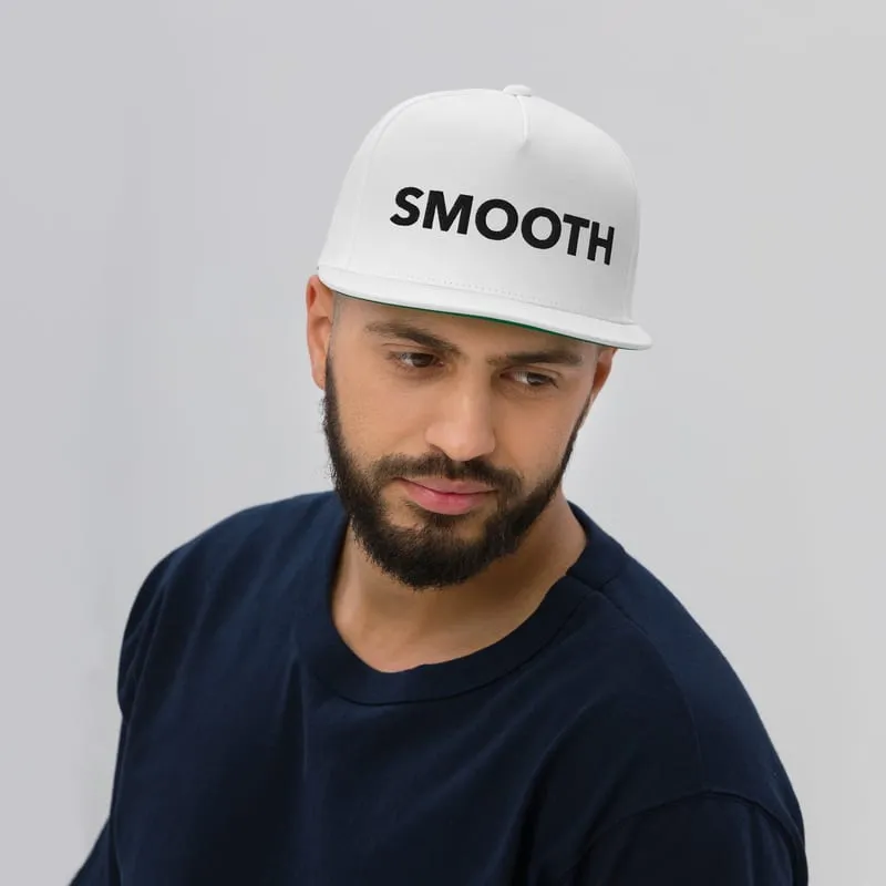 Smooth Logo Blk Flat Bill Cap