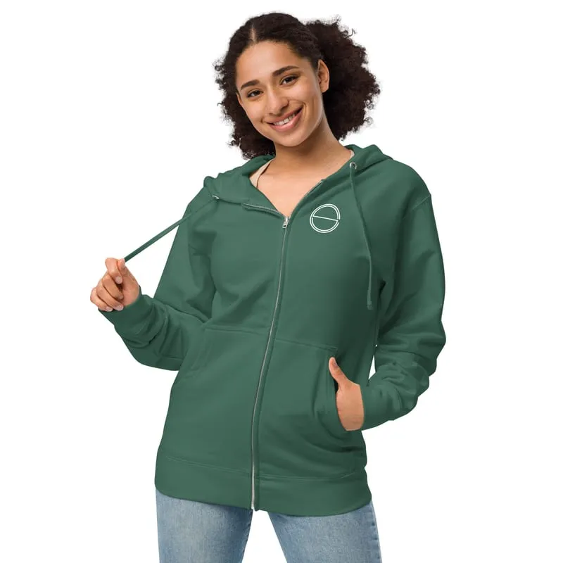 LOGO Unisex fleece zip up hoodie